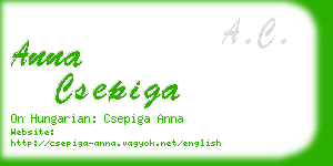 anna csepiga business card